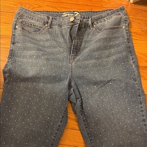 Seven7 Denim Skinny Jeans with White Dots